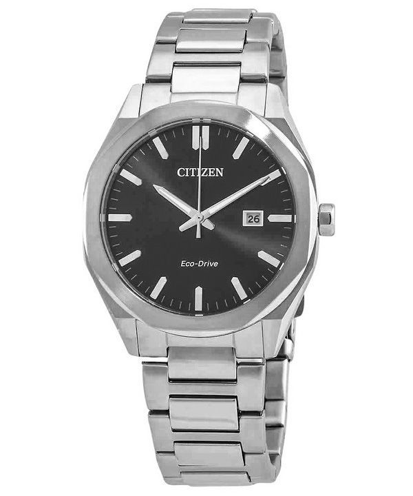 Citizen Eco-Drive ruostumattomasta teräksestä valmistettu musta kellotaulu BM7600-81E 100M miesten kello