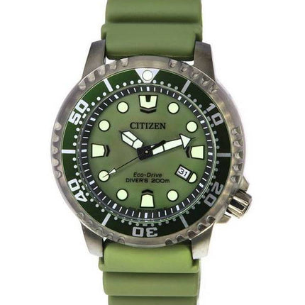 Citizen Promaster Marine Eco-Drive Green Dial Diver's BN0157-11X 200M miesten kello