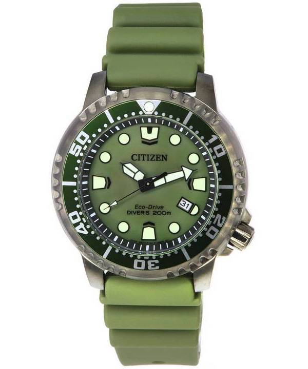 Citizen Promaster Marine Eco-Drive Green Dial Diver's BN0157-11X 200M miesten kello