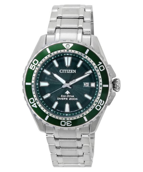 Citizen Promaster Marine Green Dial Eco-Drive Diver&#39,s BN0199-53X 200M miesten kello