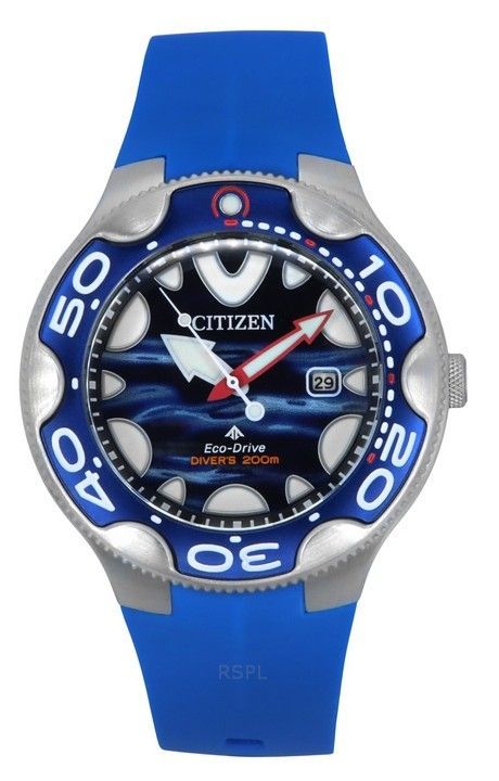 Citizen Promaster PU-hihna sininen kellotaulu Eco-Drive Dive's BN0238-02L 200M miesten kello