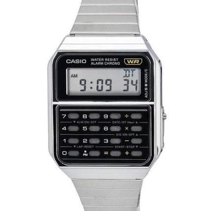 Casio Vintage digitaalinen laskin ruostumattomasta teräksestä valmistettu kvartsi CA-500WE-1A miesten kello