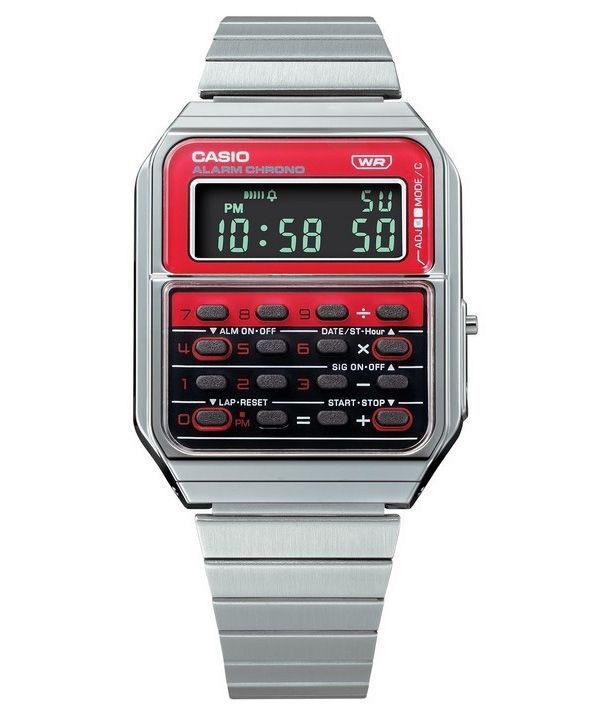 Casio Vintage Heritage Colors Digitaalinen ruostumattomasta teräksestä valmistettu kvartsi CA-500WE-4B unisex-laskinkello