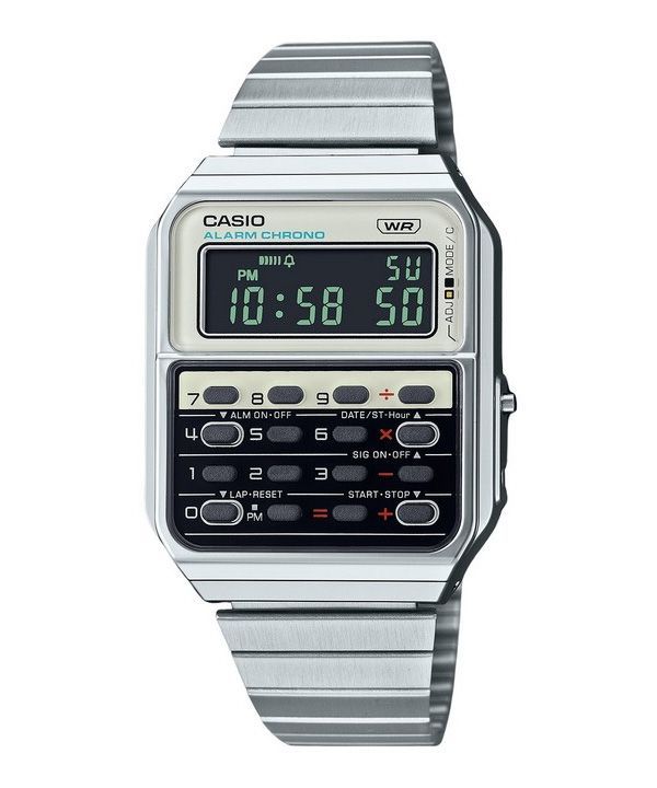 Casio Vintage Heritage Colors Digitaalinen ruostumattomasta teräksestä valmistettu kvartsi CA-500WE-7B unisex-laskinkello