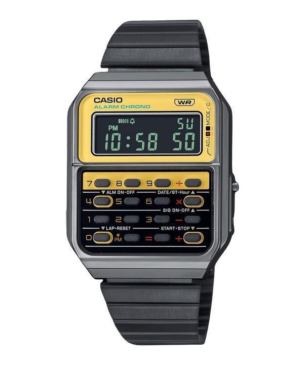 Casio Vintage Heritage Colors Digitaalinen ruostumattomasta teräksestä valmistettu kvartsi CA-500WEGG-9B unisex-laskinkello