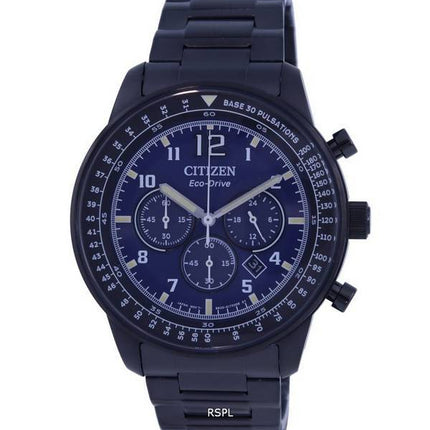 Citizen Chronograph Blue Kellotaulu ruostumattomasta teräksestä Eco-Drive CA4505-80M 100M miesten kello