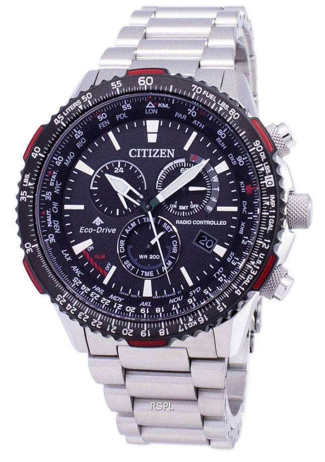 Kansalaisten Promaster Eco-aseman Radio-ohjattavat Chronograph 200M CB5001 57E miesten katsella