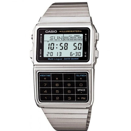 Casio Digital ruostumattomasta teräksestä tietopankki monikielinen DBC 611 1DF DBC-611-1 Miesten kello