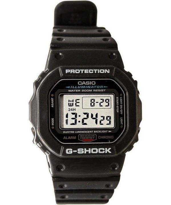 Casio G-Shock valaisin herätyskello Chrono DW-5600E-1V Miesten kello