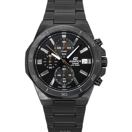 Casio Edifice Standard Analog Chronograph ruostumaton teräs musta kellotaulu kvartsi EFV-640DC-1AV 100M miesten kello