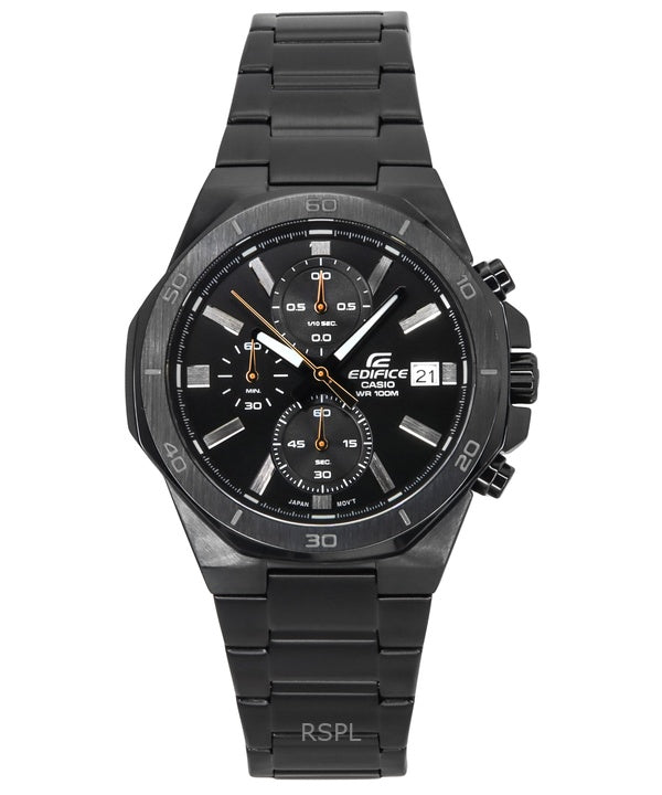 Casio Edifice Standard Analog Chronograph ruostumaton teräs musta kellotaulu kvartsi EFV-640DC-1AV 100M miesten kello