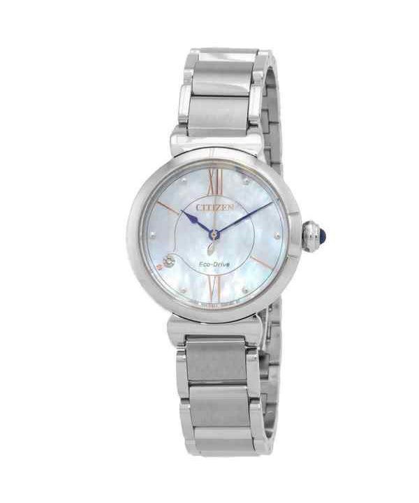 Citizen L-sarjan Diamond Accent Mother Of Pearl Dial Eco-Drive EM1070-83D naisten kello