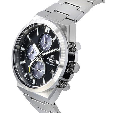 Casio Edifice Analoginen kronografi ruostumattomasta teräksestä musta kellotaulu Solar EQS-950D-1A 100M miesten kello