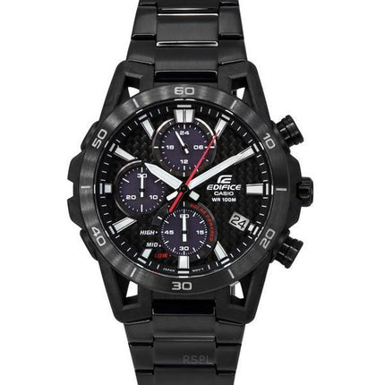 Casio Edifice Sospensione Analoginen kronografi Black Ion ruostumaton teräs musta kellotaulu Solar EQS-960DC-1AV 100M miesten ke