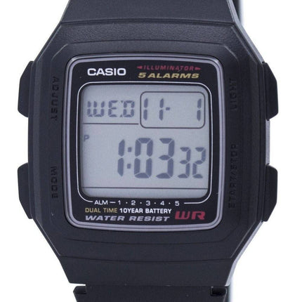 Casio Digital 5 hälytykset kaksoisaika valaisin 1ADF/201WA/F F-201WA-1A Miesten kello