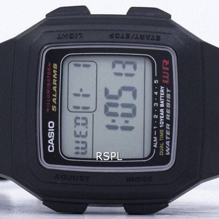 Casio Digital 5 hälytykset kaksoisaika valaisin 1ADF/201WA/F F-201WA-1A Miesten kello