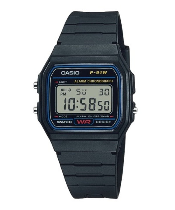 Casio Classic urheilu Chronograph F 91W 1SDG F 91W 1S Miesten kello