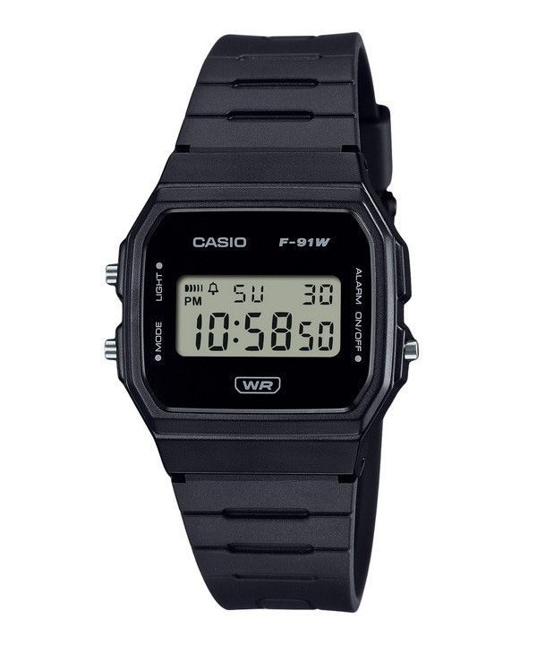 Casio POP digitaalinen musta biopohjainen hartsihihna kvartsi F-91WB-1A unisex kello