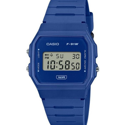 Casio POP digitaalinen sininen biopohjainen hartsihihna kvartsi F-91WB-2A1 unisex kello