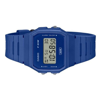 Casio POP digitaalinen sininen biopohjainen hartsihihna kvartsi F-91WB-2A1 unisex kello