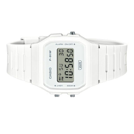 Casio Pop digitaalinen biopohjainen valkoinen hartsihihna kvartsi F-91WB-7A 100M Unisex kello