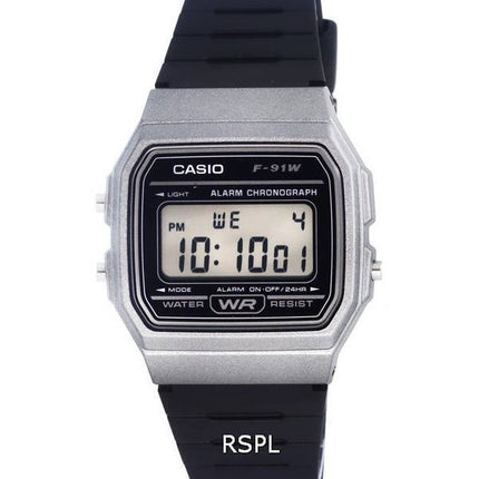 Casio Digital Resin musta kellotaulu kvartsi F-91WM-1B F91WM-1B miesten kello