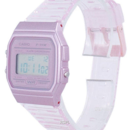 Casio Youth Pink Resin Digital F-91WS-4 F91WS-4 Unisex -kello