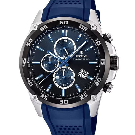 Festina The Originals Chronograph kumihihna sininen kellotaulu kvartsi F20330-A 100M miesten kello