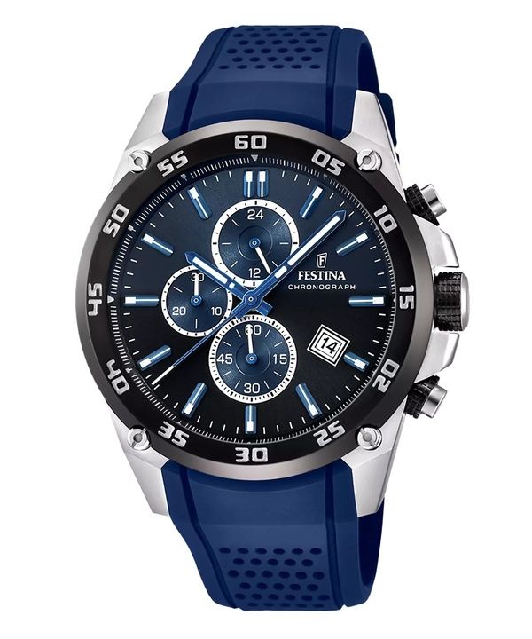 Festina The Originals Chronograph kumihihna sininen kellotaulu kvartsi F20330-A 100M miesten kello