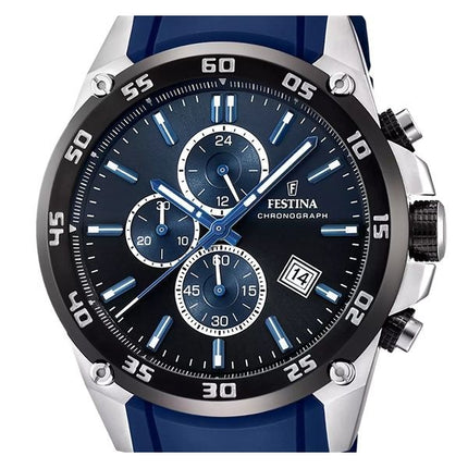 Festina The Originals Chronograph kumihihna sininen kellotaulu kvartsi F20330-A 100M miesten kello