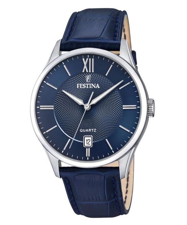 Festina Classics nahkaranneke Sininen kellotaulu kvartsi F20426-2 100M miesten kello