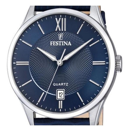 Festina Classics nahkaranneke Sininen kellotaulu kvartsi F20426-2 100M miesten kello