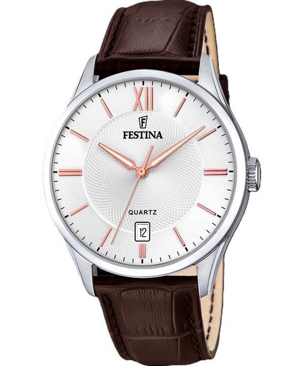 Festina Classics nahkaranneke valkoinen kellotaulu kvartsi F20426-4 miesten kello