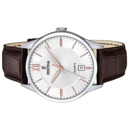 Festina Classics nahkaranneke valkoinen kellotaulu kvartsi F20426-4 miesten kello