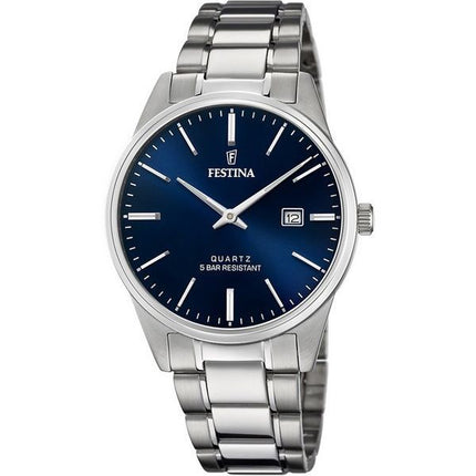 Festina Classics ruostumattomasta teräksestä valmistettu sininen kellotaulu kvartsi F20511-3 miesten kello