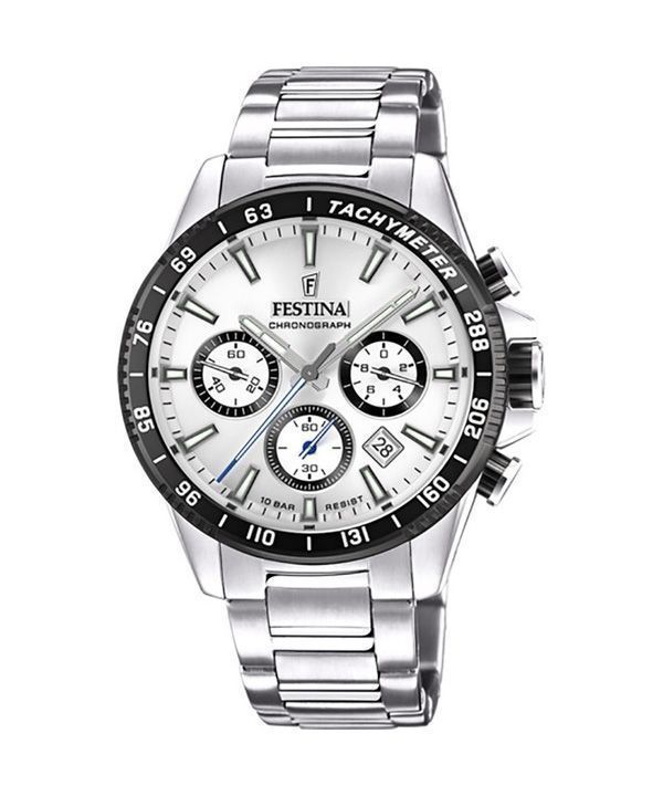 Festina Timeless Chronograph ruostumattomasta teräksestä hopea kellotaulu kvartsi F20560-1 100M miesten kello