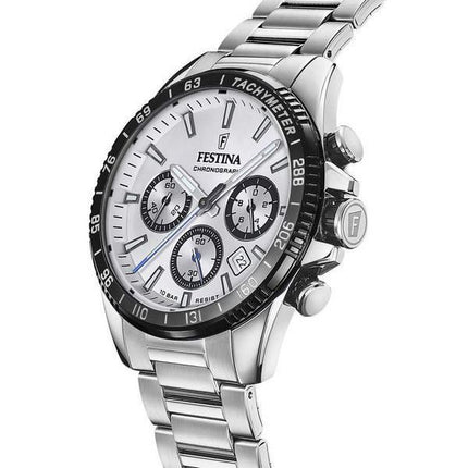 Festina Timeless Chronograph ruostumattomasta teräksestä hopea kellotaulu kvartsi F20560-1 100M miesten kello