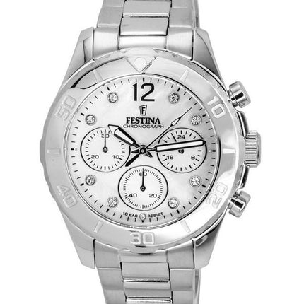 Festina Boyfriend Chronograph hopea kellotaulu kvartsi F20603-1 F206031 100M naisten kello