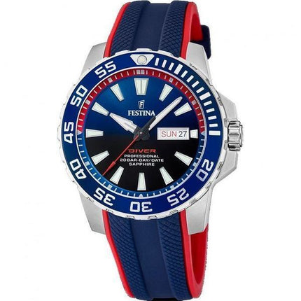 Festina Diver kumihihna sininen kellotaulu kvartsi F20662-1 200M miesten kello