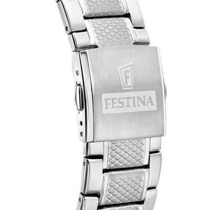 Festina Timeless Chronograph ruostumattomasta teräksestä valmistettu musta kellotaulu kvartsi F20668-6 100M miesten kello