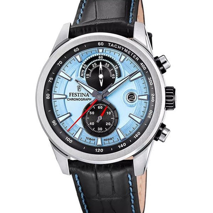 Festina Timeless Chronograph Nahkahihna Sininen Kellotaulu Kvartsi F20695-2 100M Miesten kello