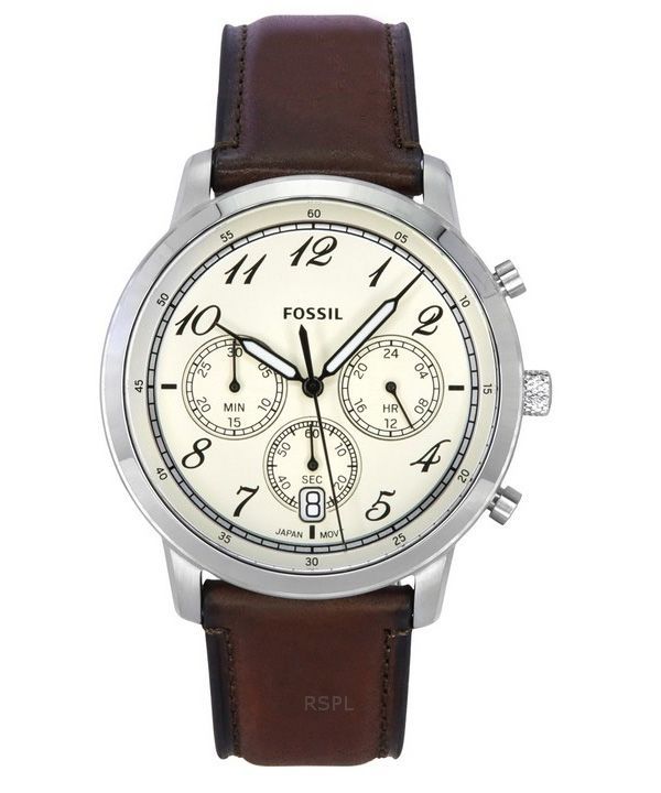 Fossil Neutra Chronograph nahkaranneke Kermanvärinen kellotaulu Quartz FS6022 miesten kello