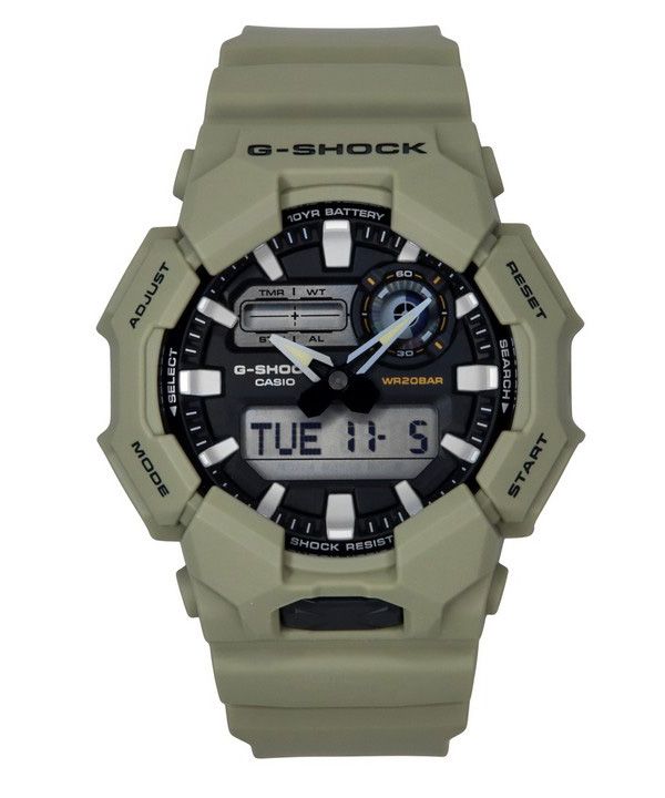 Casio G-Shock analoginen digitaalinen biopohjainen hartsihihna musta kellotaulu kvartsi GA-010-5A 200M miesten kello