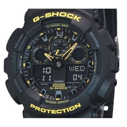 Casio G-Shock Caution Keltainen analoginen digitaalinen hartsihihna musta kellotaulu GA-100CY-1A 200M miesten kello