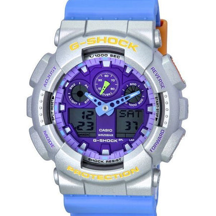 Casio G-Shock Euphoria analoginen digitaalinen sininen hartsihihna violetti kellotaulu kvartsi GA-100EU-8A2 200M miesten kello