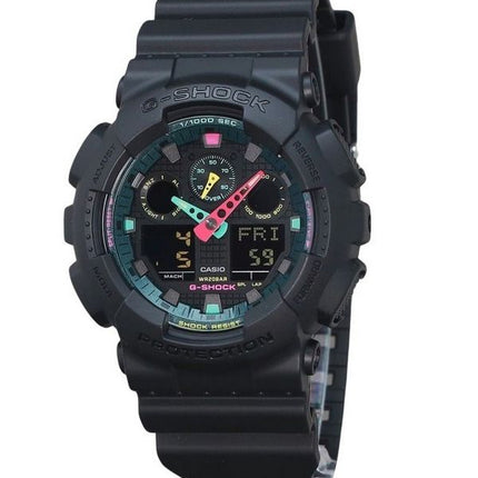 Casio G-Shock Analog Digital Multi Fluorescent Accents -sarjan hartsihihna musta kellotaulu Quartz GA-100MF-1A 200M miesten kell