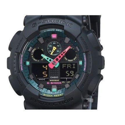 Casio G-Shock Analog Digital Multi Fluorescent Accents -sarjan hartsihihna musta kellotaulu Quartz GA-100MF-1A 200M miesten kell