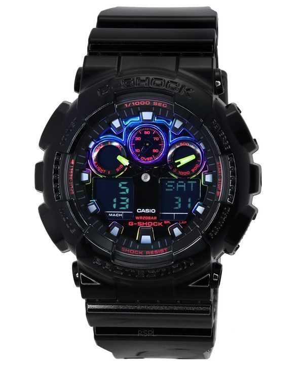 Casio G-Shock Virtual Rainbow Analoginen digitaalinen kvartsi GA-100RGB-1A GA100RGB-1 200M miesten kello