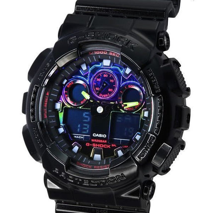 Casio G-Shock Virtual Rainbow Analoginen digitaalinen kvartsi GA-100RGB-1A GA100RGB-1 200M miesten kello