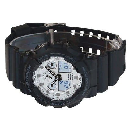 Casio G-Shock analoginen digitaalinen hartsihihna valkoinen kellotaulu kvartsi GA-100WD-1A 200M miesten kello